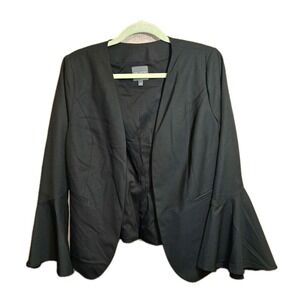 🖤 The Limited Black‎ Open Front Blazer EUC Chic Workwear Bell Sleeve Jacket 🖤